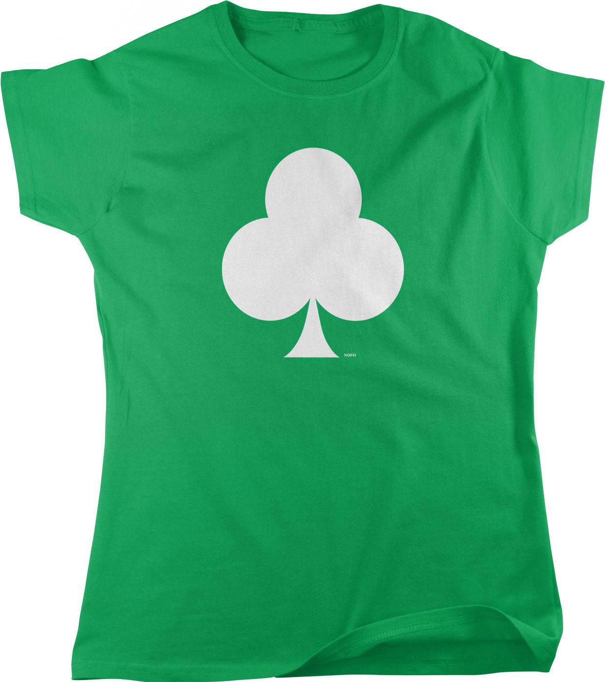 Playing Card Suit T-Shirt - Women's Full Cut Cotton Casual Shirt With Seamless Rib Collar