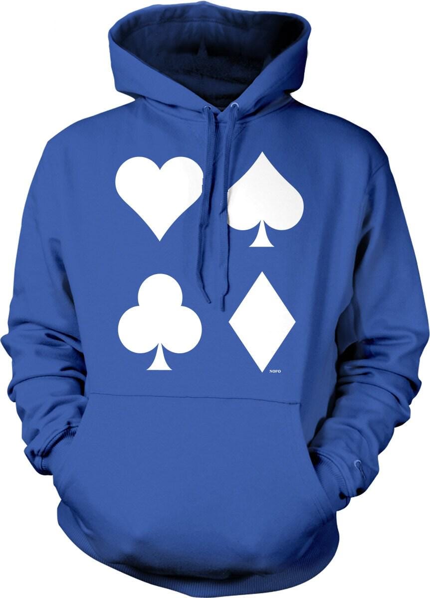 Poker Player Hoodie – Playing Card Hoodie With Pouch Pocket & Adjustable Draw Cord