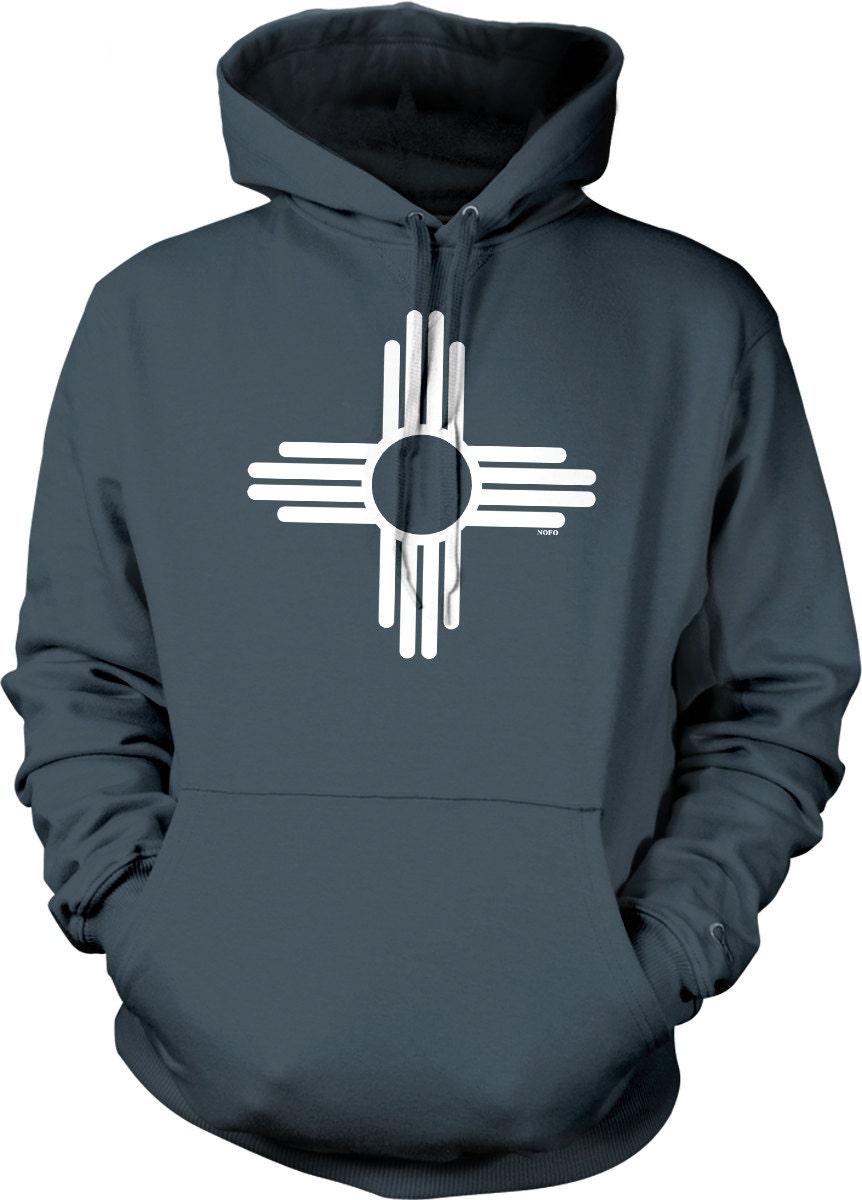 Zia Sun Symbol Hoodie - New Mexico Cozy Double Ply Hooded Sweatshirt
