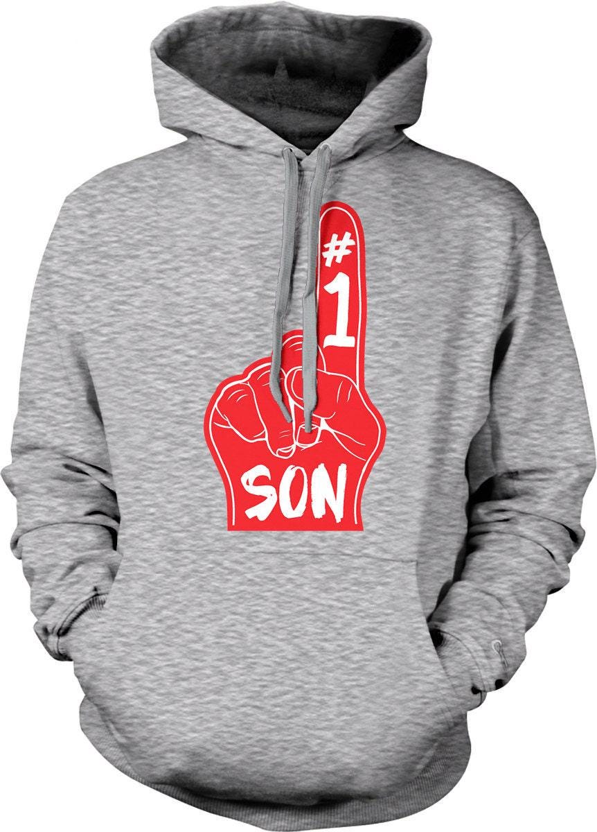 Number One Son Hoodie - Unisex Cozy Sweatshirt With Foam Finger Graphic