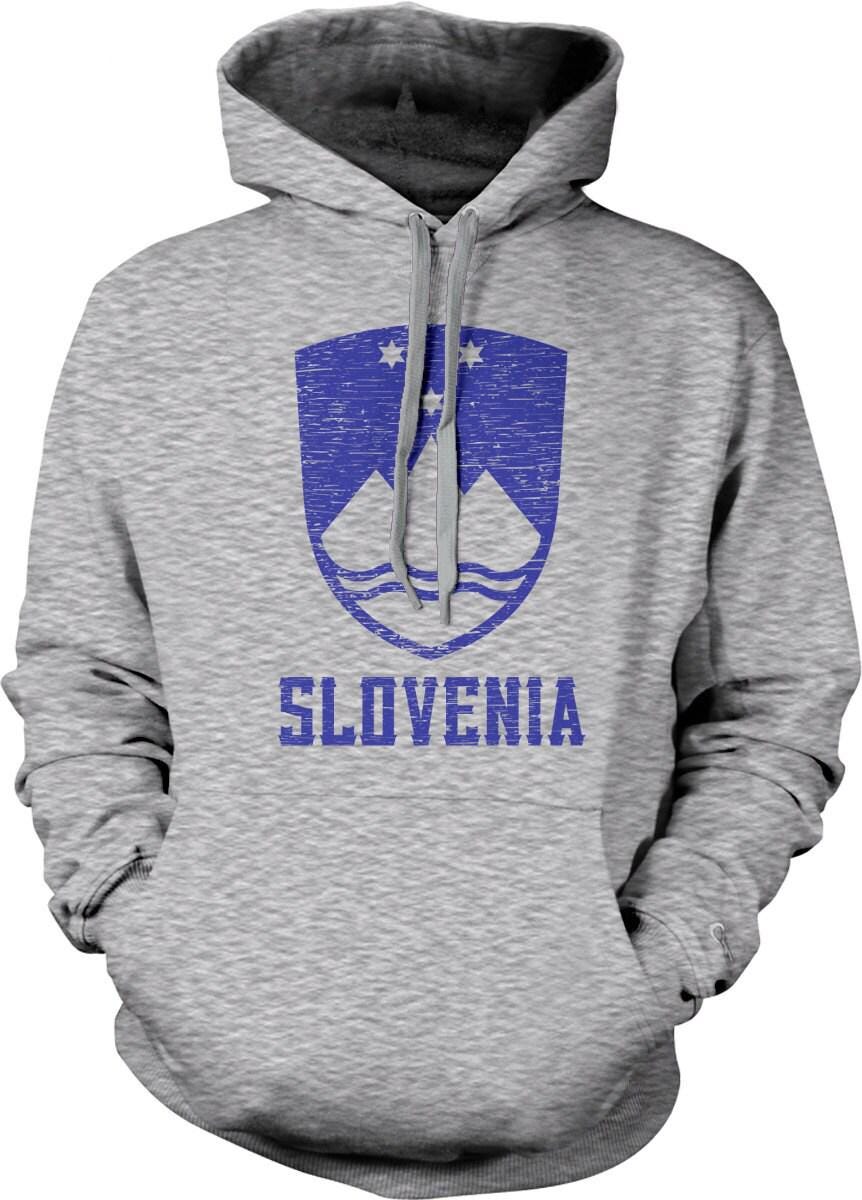 Slovenia Coat Of Arms Hoodie - Mount Triglav Sweatshirt With Golden Stars Design
