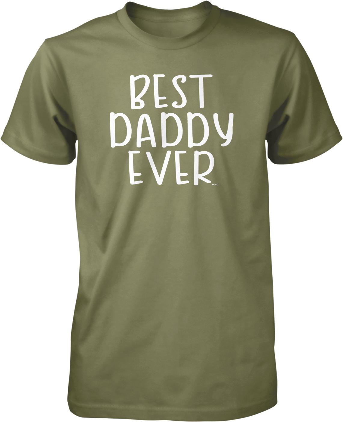 A green t-shirt with the text "BEST DADY EVER" printed on it.
