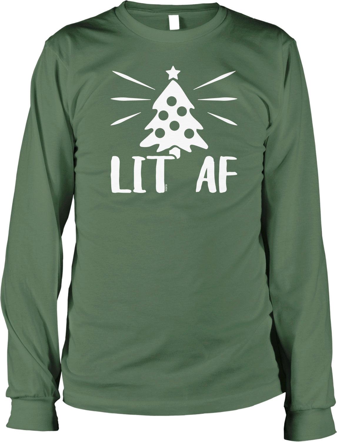 Christmas Tree Shirt - Men's Holiday Shirt | Long Sleeve Tee, Pre Shrunk Cotton