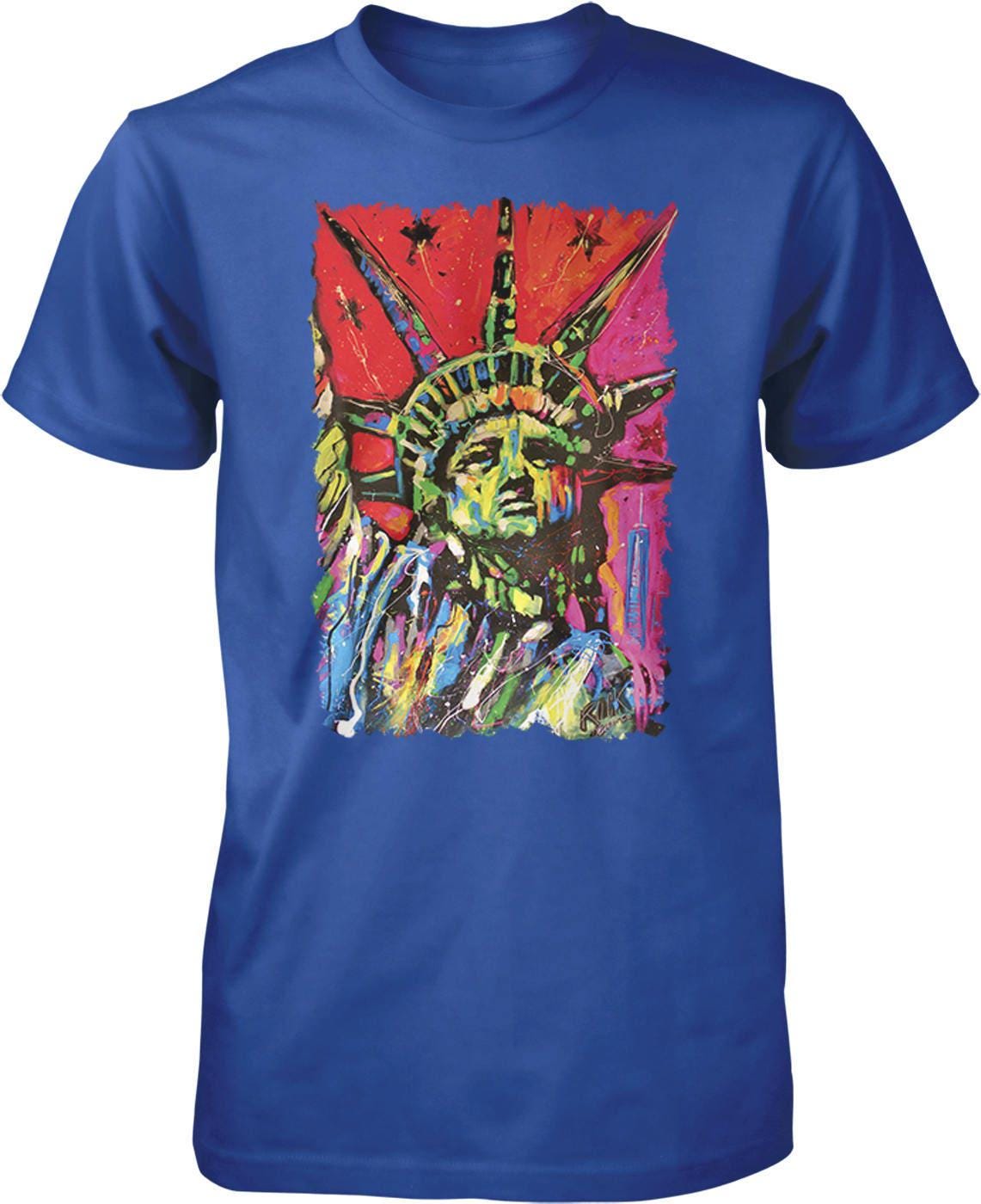 Statue of Liberty T-Shirt – Men's Graphic Tee With Liberty Painting Design