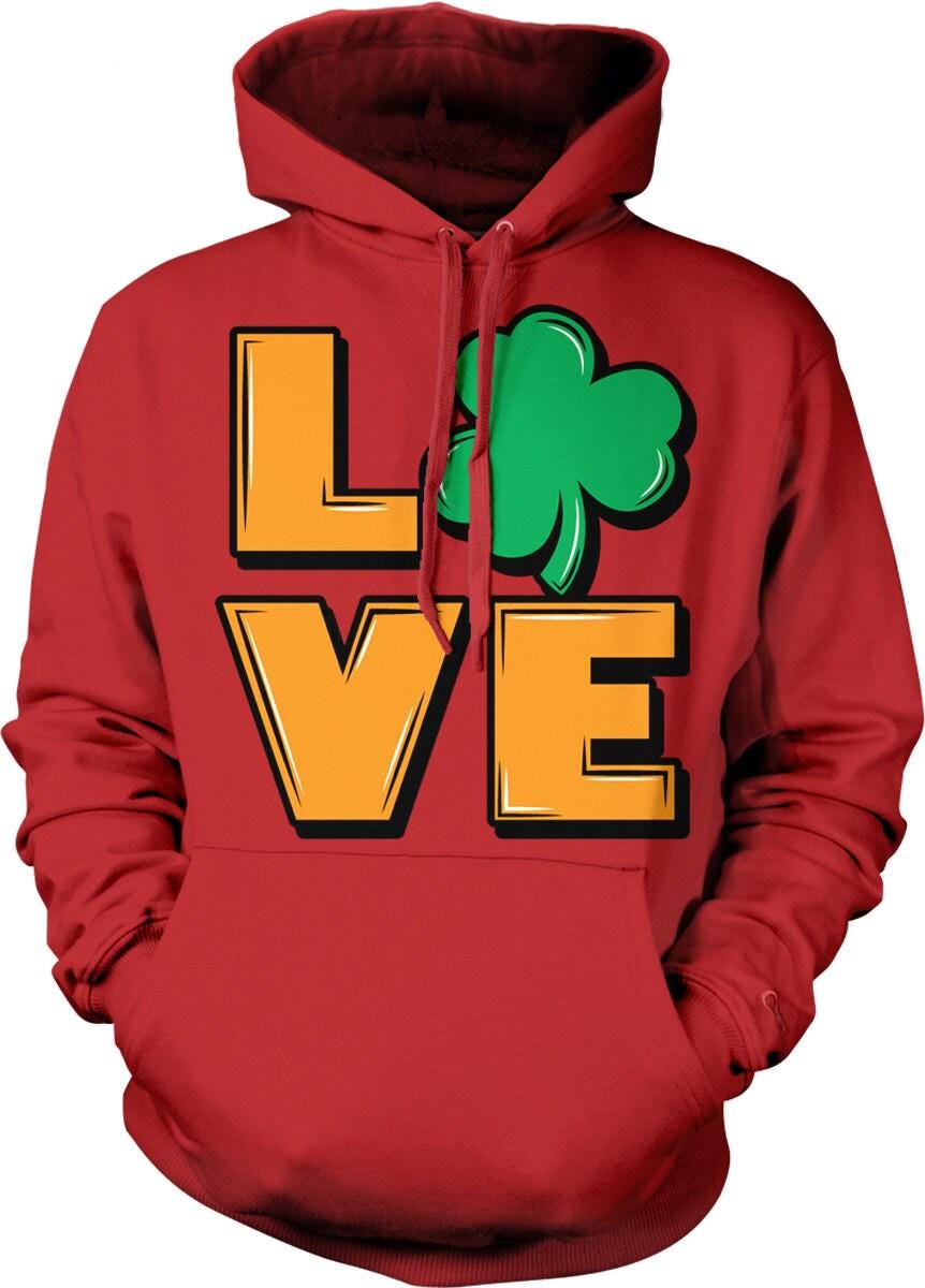 Irish Shamrock Hoodie – Cozy Cotton Blend Unisex Sweatshirt With Gaelic Love Clover