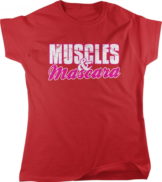 Workout Women's T-Shirt - Muscles and Mascara Bikini Body Fitness Tee | Durable Activewear