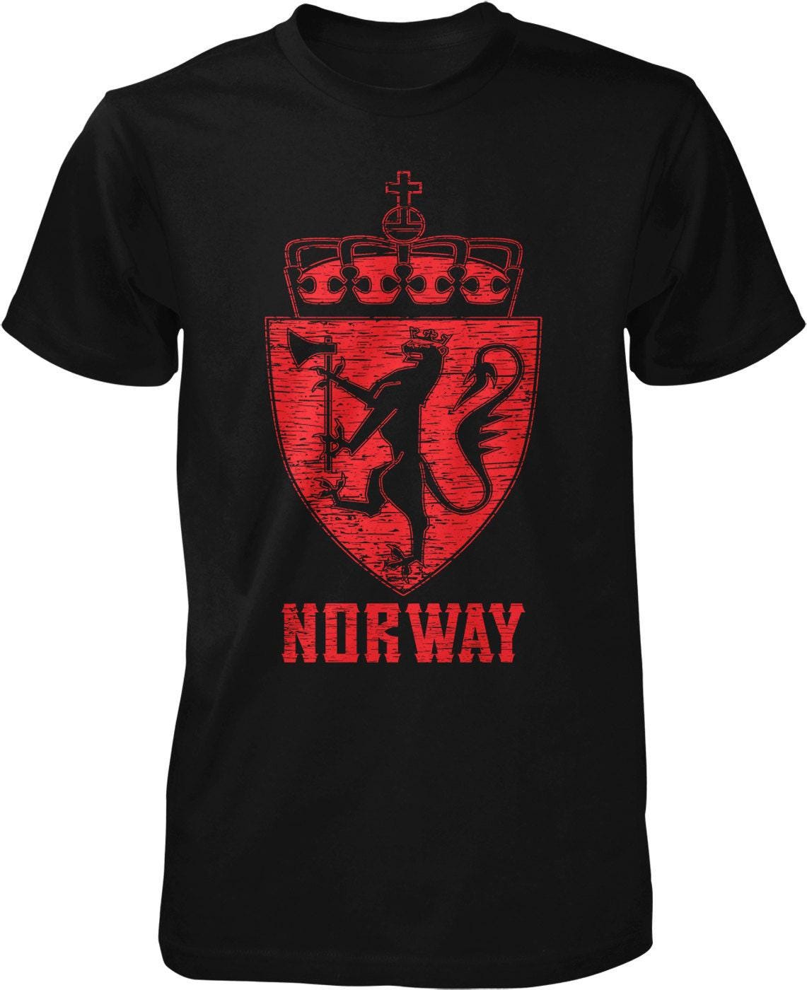 Golden Lion T-shirt – Norway Coat of Arms Men's Cotton Shirt | Durable Casual Tee