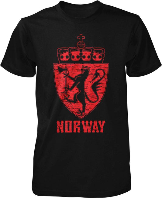Golden Lion T-shirt – Norway Coat of Arms Men's Cotton Shirt | Durable Casual Tee