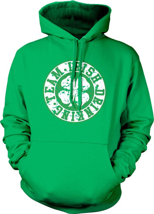 Irish Beer Hoodie - Soft Cotton Blend Sweatshirt With Celtic Shamrock & Four Leaf Clover