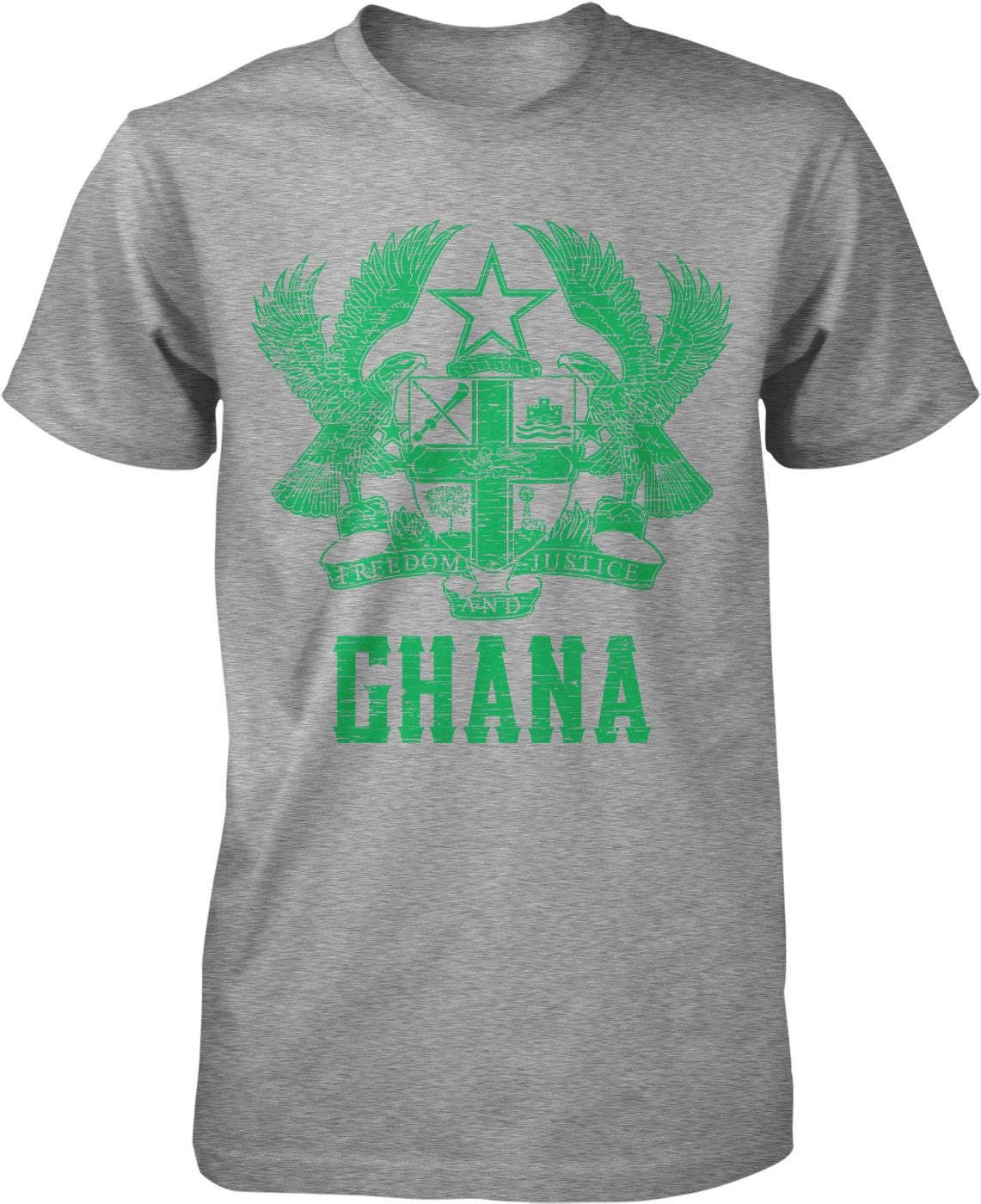 Ghana Men's T-Shirt – African Heritage Shirt | Freedom Justice Tee, Pre-Shrunk Cotton