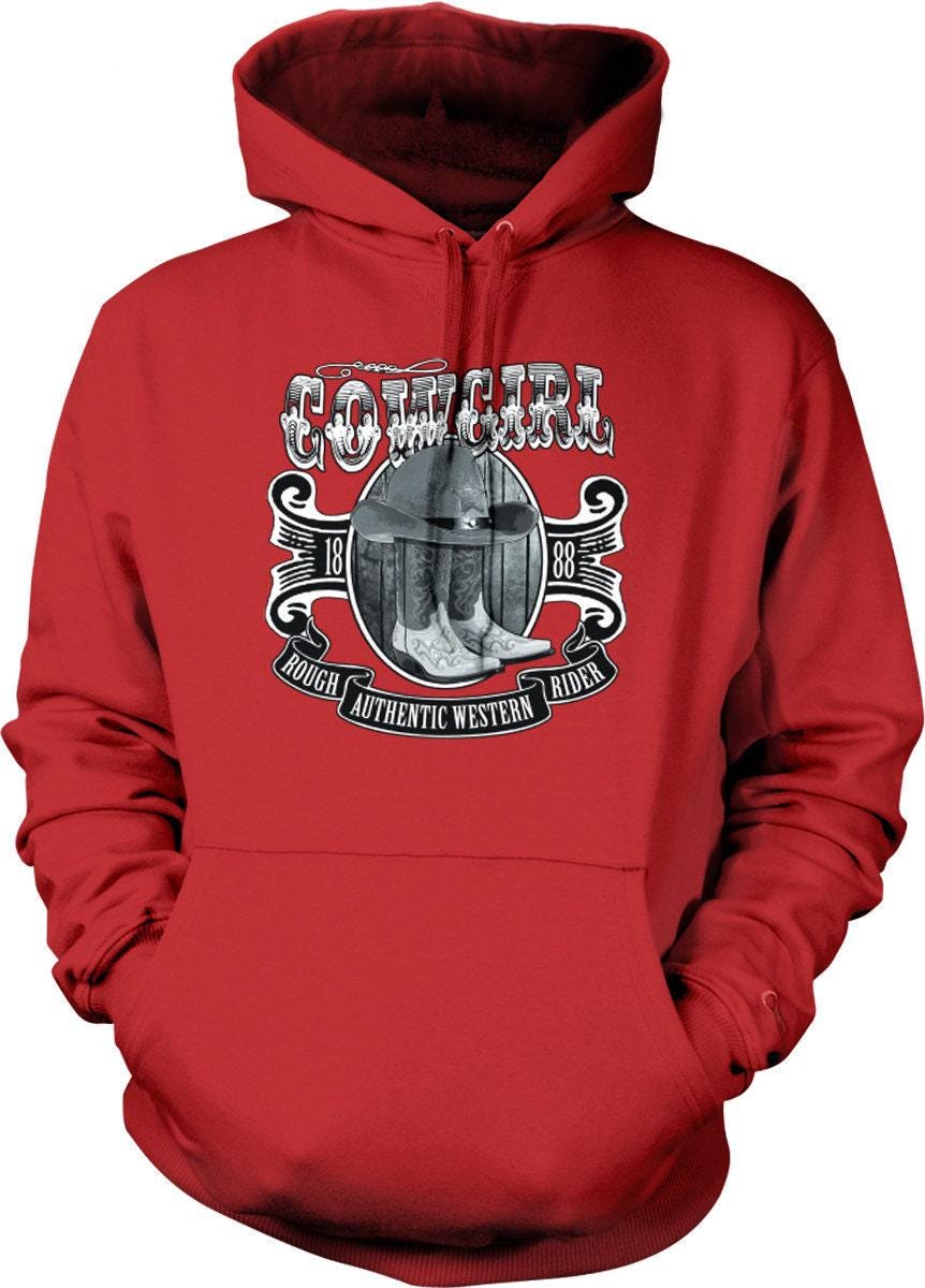 Western Hooded Sweatshirt - Authentic Cowgirl Hoodie With Lasso Rope Design