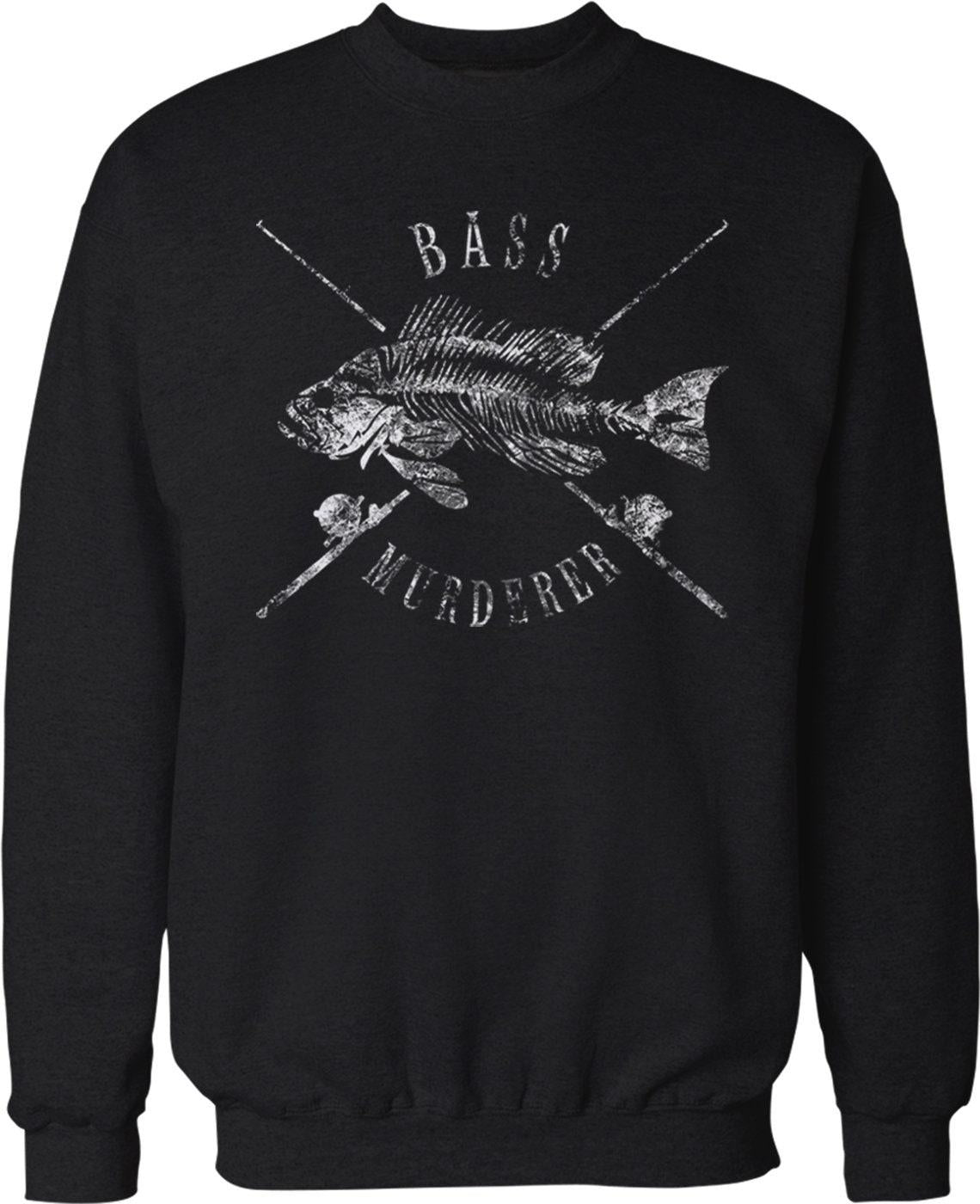 Bass Fisherman Sweatshirt – Durable Cotton Blend Crewneck With Pouch Pocket Hoodie