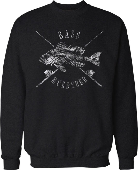 Bass Fisherman Sweatshirt – Durable Cotton Blend Crewneck With Pouch Pocket Hoodie