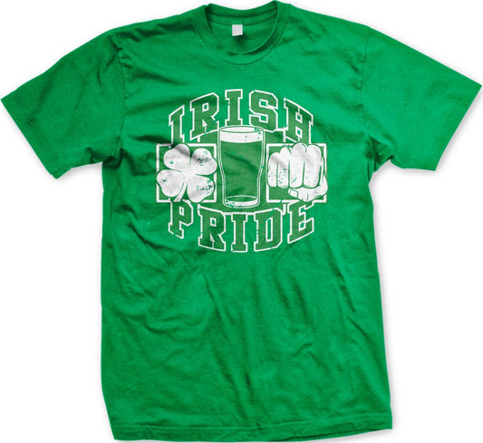 Irish Pride T-Shirt - Mens Graphic Tee With Bare Knuckle Boxing & Lucky Clover