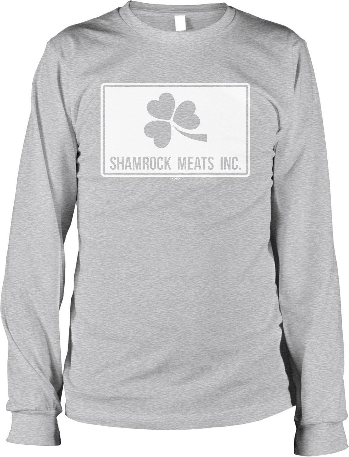 Men's Long Sleeve Shirt -Shamrock Meats Inc Shirt With Taped Neck & Seamless Rib Collar