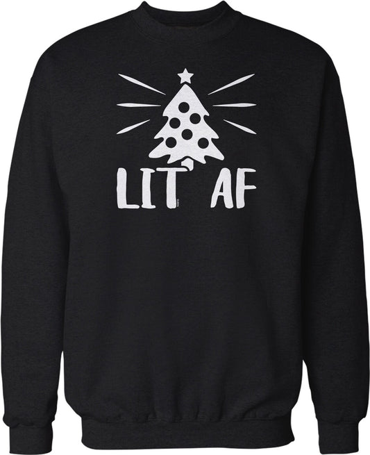 Christmas Tree Sweatshirt – Cozy Holiday Crew Neck With Pouch Pocket Hoodie
