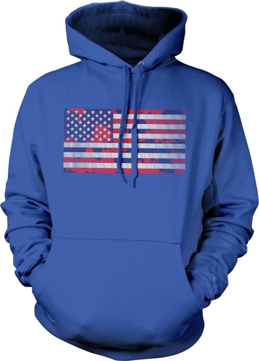 USA Flag Hoodie – Patriotic Sweatshirt With Pouch Pocket | Made In USA Apparel