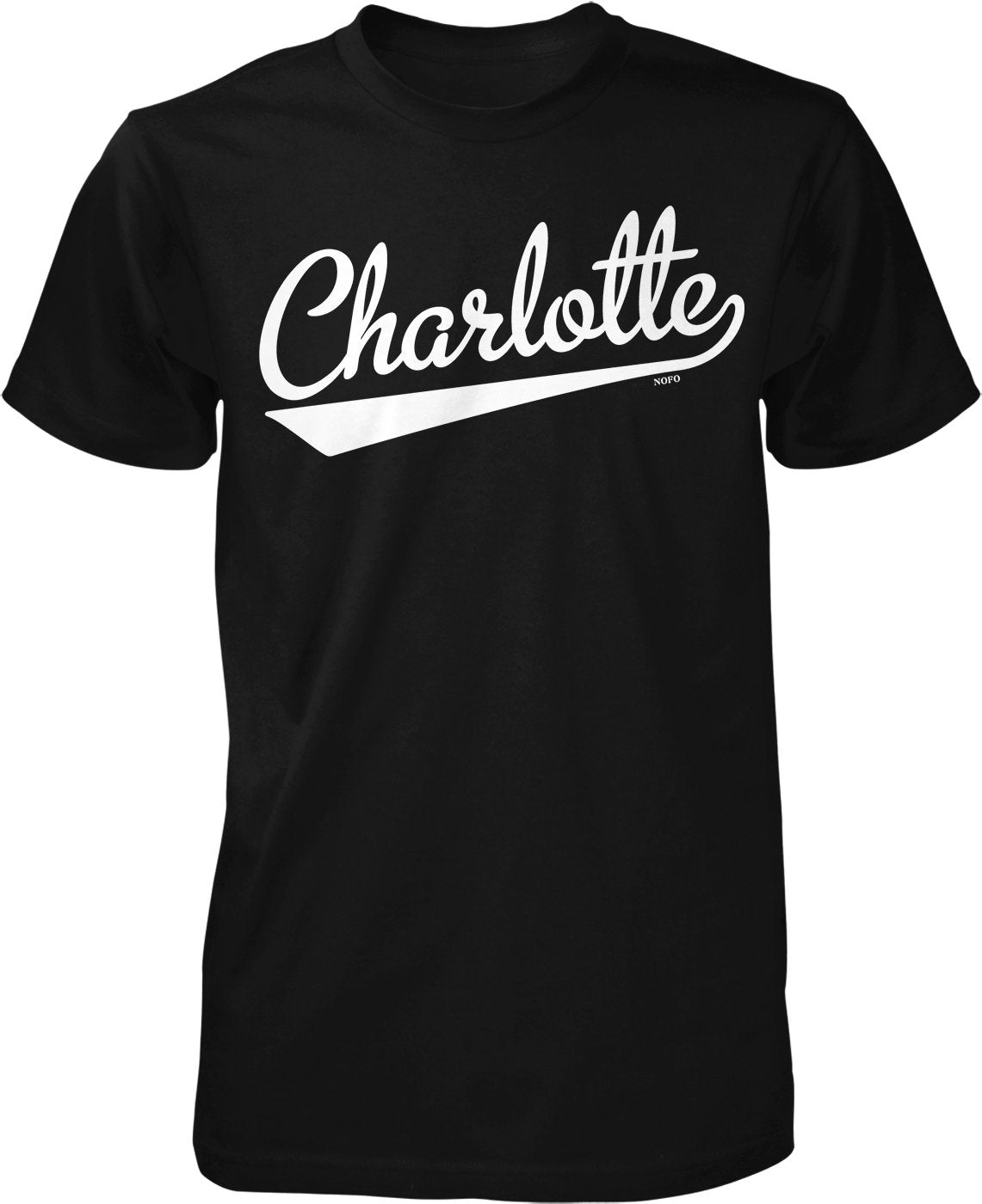 NOFO Clothing Co Charlotte Script Baseball Font Men's T-Shirt