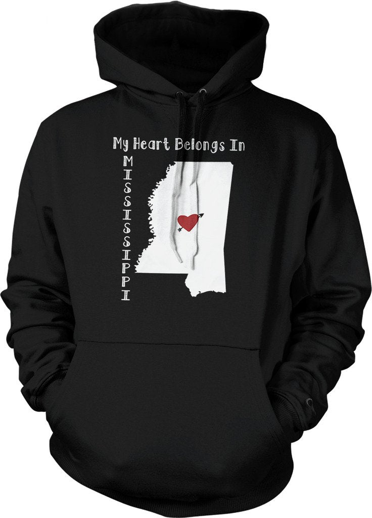 NOFO Clothing Co My Heart Belongs in Mississippi Hooded Sweatshirt