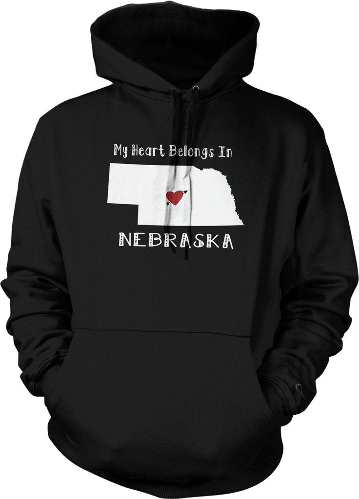 NOFO Clothing Co My Heart Belongs in Nebraska Hooded Sweatshirt