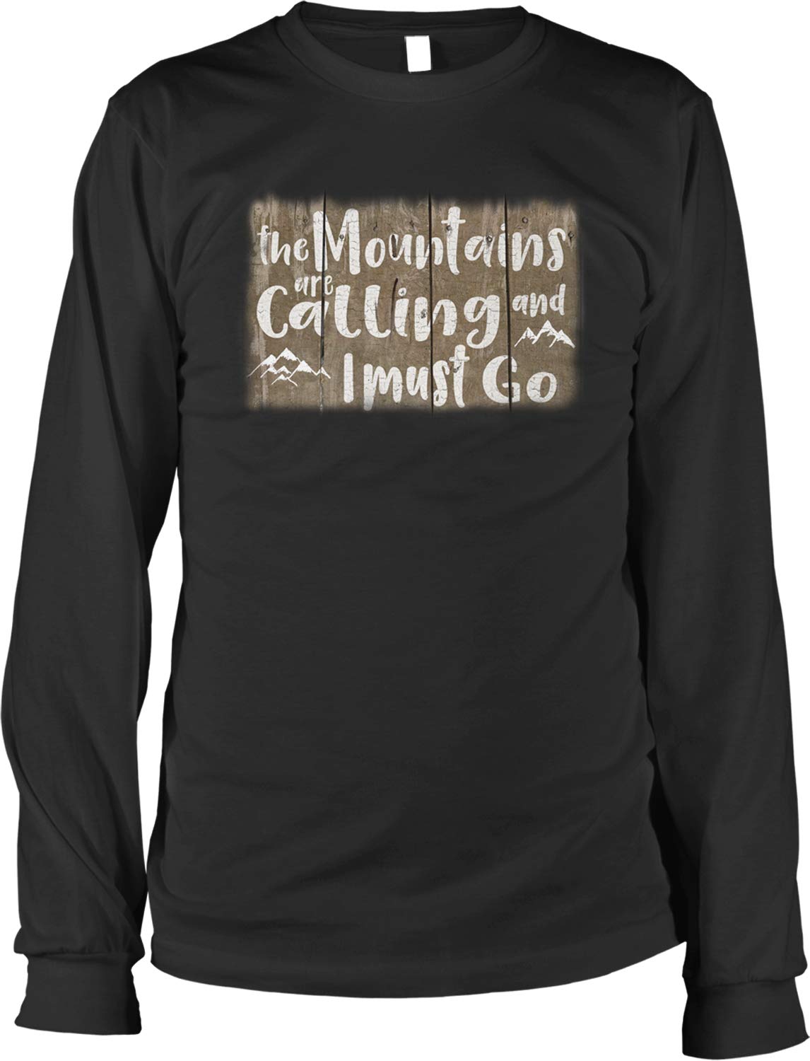 NOFO Clothing Co The Mountains are Calling and I Must Go Men's Long Sleeve Shirt