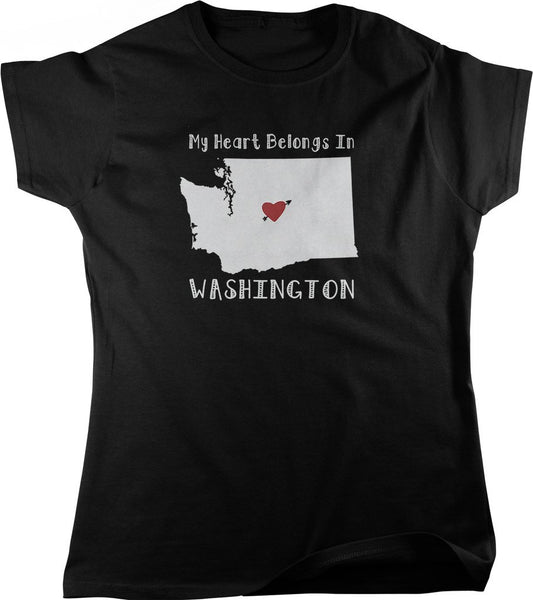 NOFO Clothing Co My Heart Belongs in Washington Women's T-Shirt