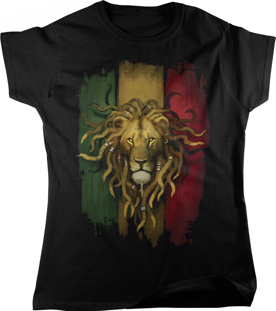 NOFO Clothing Co Rasta Lion, Rastafarian Lion, Lion Dreds Women's T-Shirt