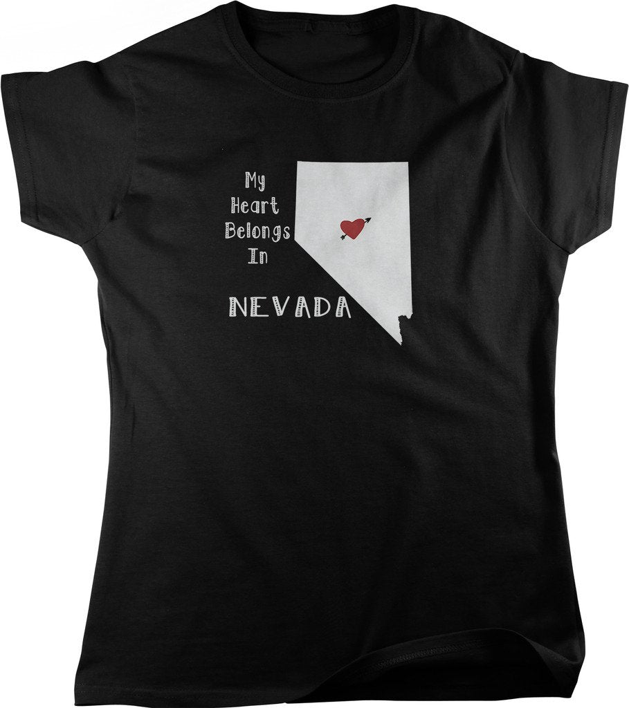 NOFO Clothing Co My Heart Belongs in Nevada Women's T-Shirt