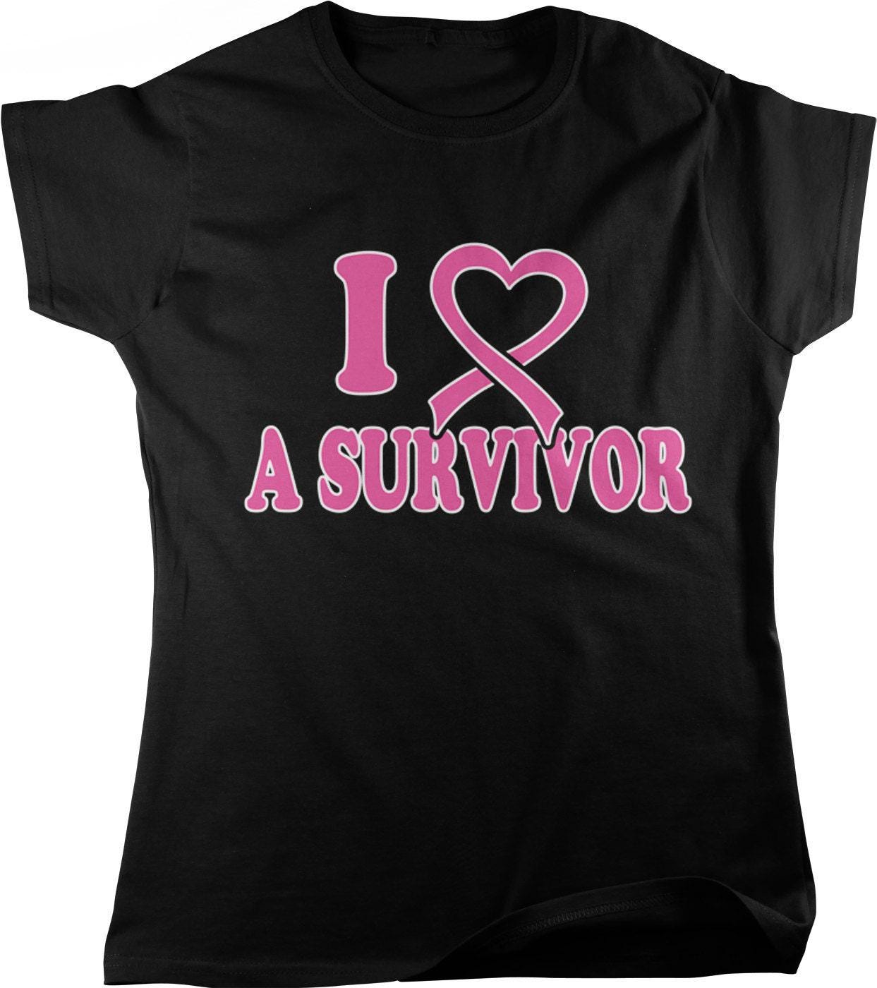 Cancer Support Tee - Women's Cancer Shirt with Pink Ribbon Apparel, Comfort Fit