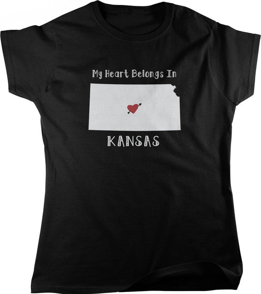 NOFO Clothing Co My Heart Belongs in Kansas Women's T-Shirt