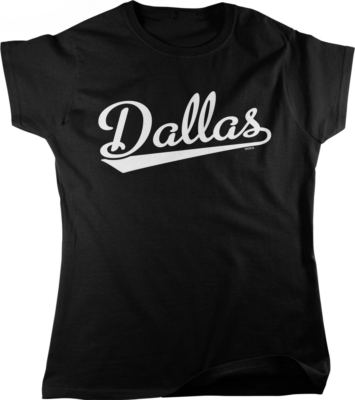 NOFO Clothing Co Dallas Script Baseball Font Women's T-Shirt