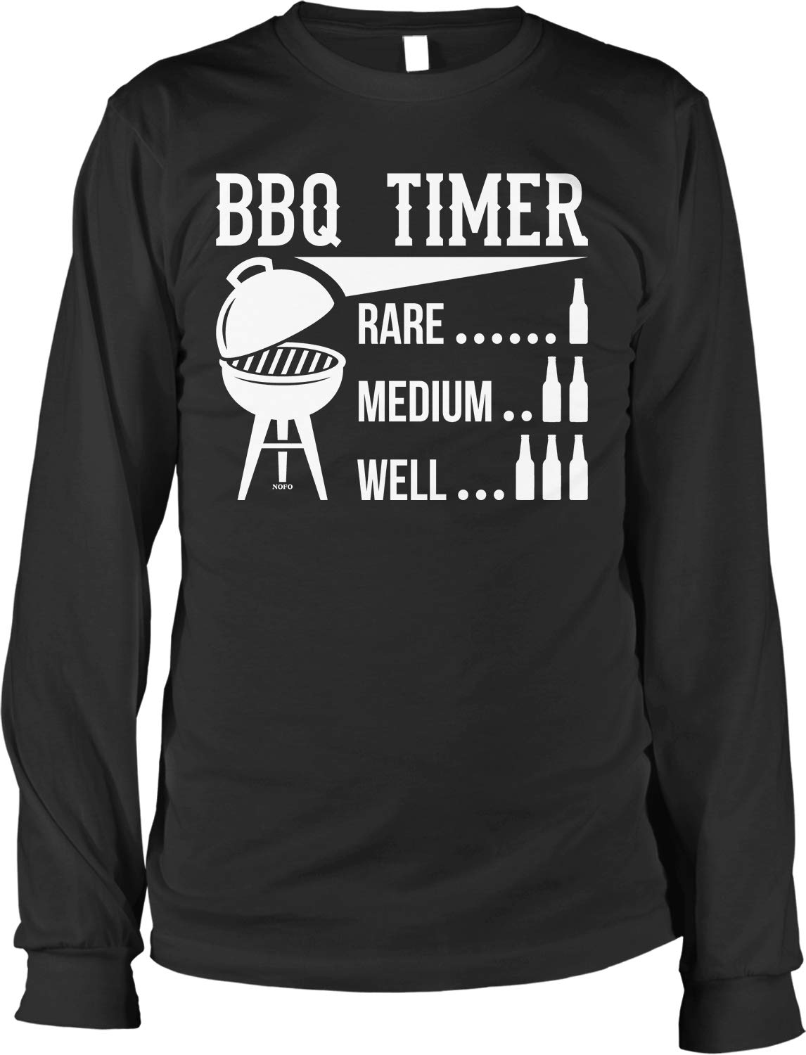 NOFO Clothing Co BBQ Timer, Rare, Medium, Well Men's Long Sleeve Shirt