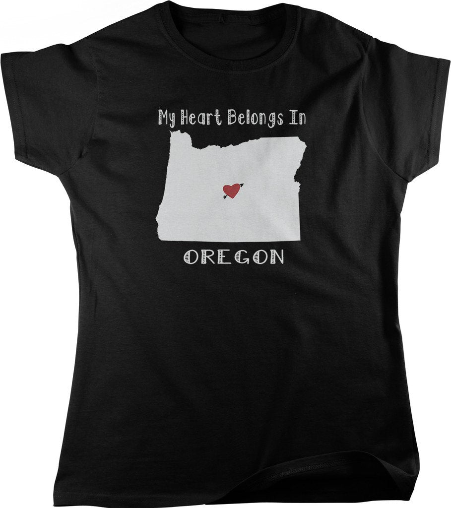 NOFO Clothing Co My Heart Belongs in Oregon Women's T-Shirt