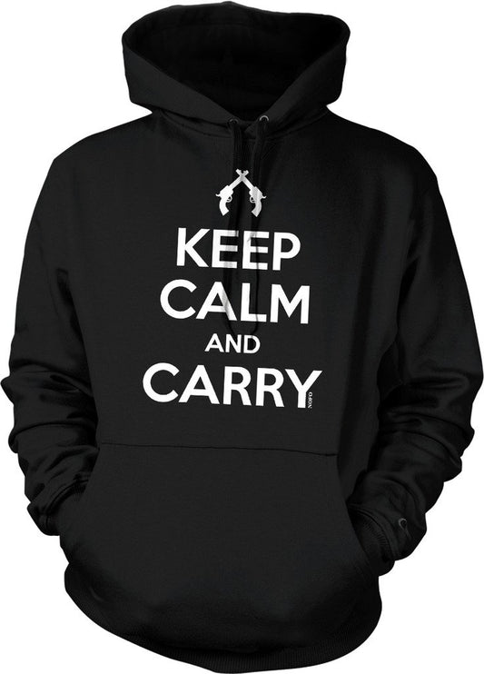 2nd Amendment Sweatshirt - Keep Calm Carry On Hooded Cotton Polyester Hoodie
