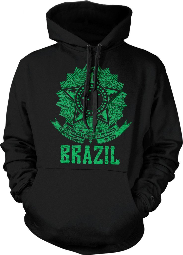 NOFO Clothing Co Brazil, Coat of Arms, Federative Republic of Brazil, Southern Cross Hooded Sweatshirt