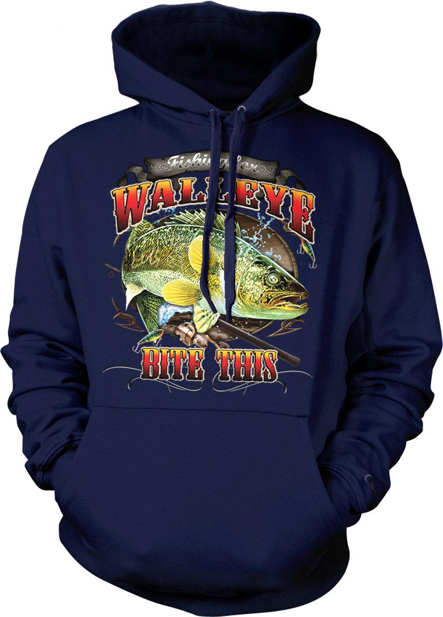 Walleye Hoodie – Cozy Cotton Blend Fishing Sweatshirt With Double Ply Hood