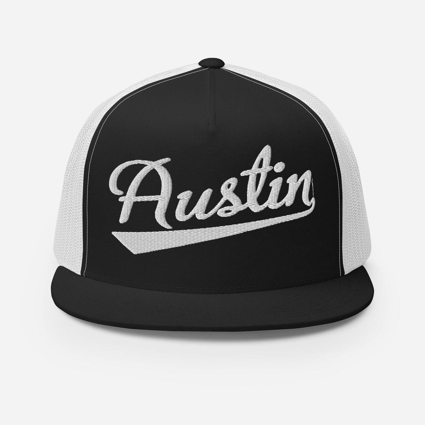 Austin Snapback Hat - Five Panel Trucker Cap with Custom Thread Colors & Flat Bill