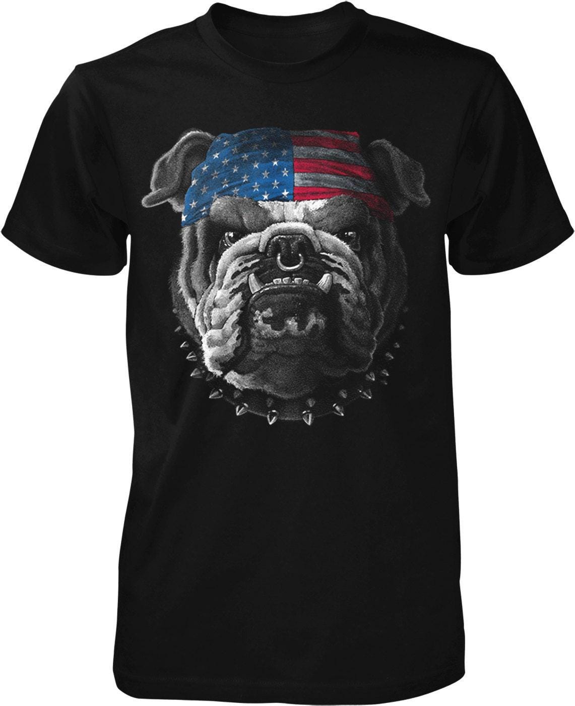 Bulldog USA T-Shirt – Men's Patriotic Tee With American Flag Shirt Design