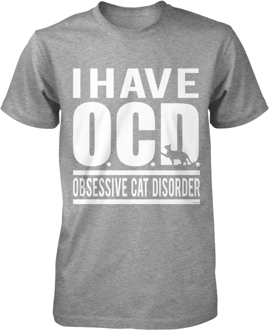 Cat Lover T-Shirt - Men's Obsessive Cat Disorder Shirt | 100% Cotton Tee