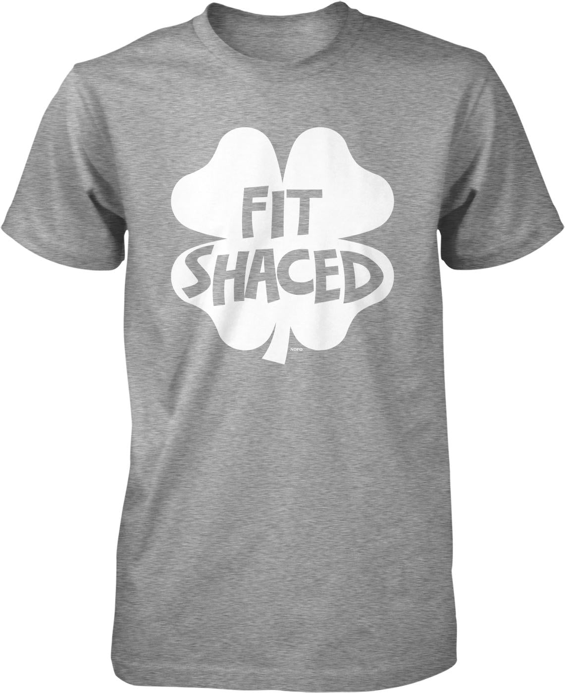 A gray t-shirt with a white graphic design on it.