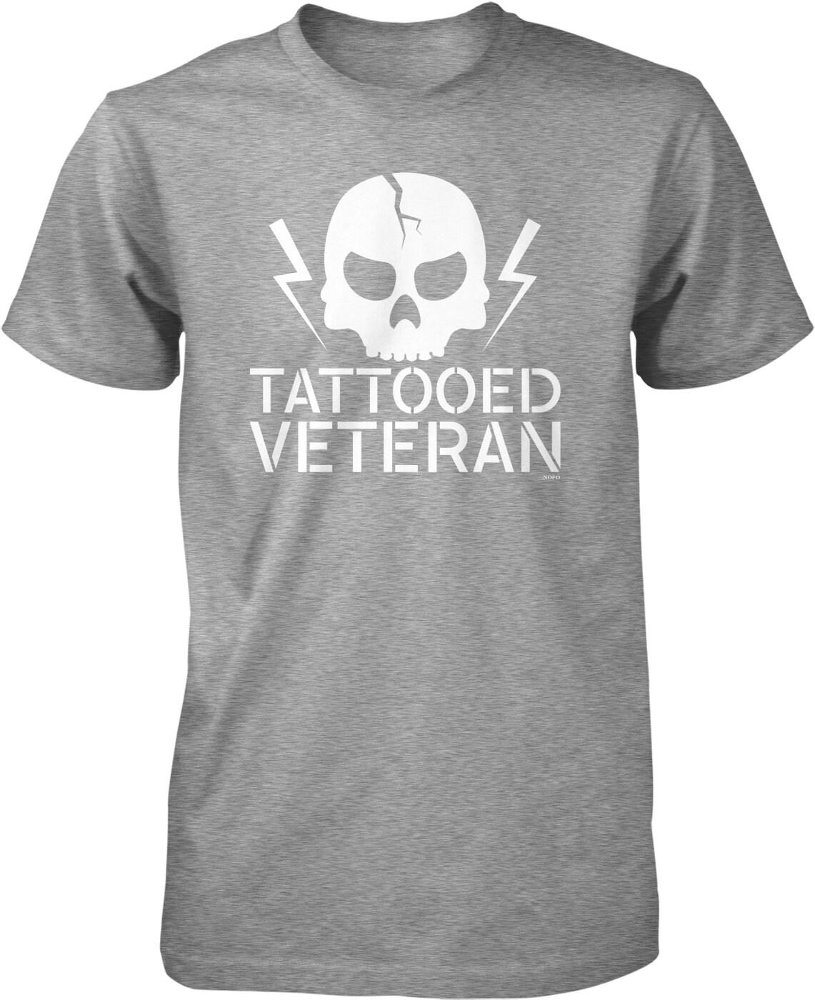 Tattooed Veteran T-shirt – Support Our Troops Patriotic Cotton Durable Shirt