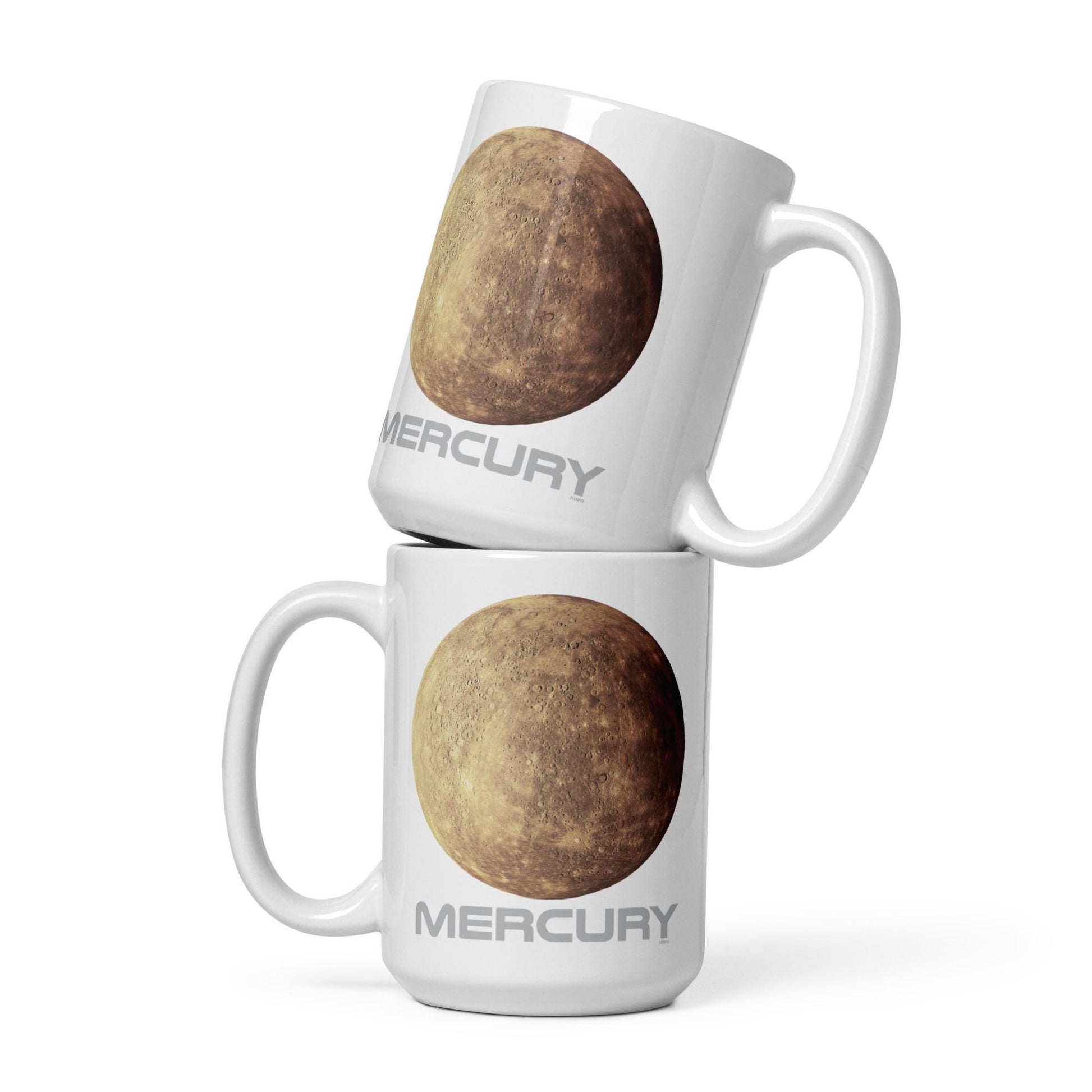 Planet Mercury White glossy mug