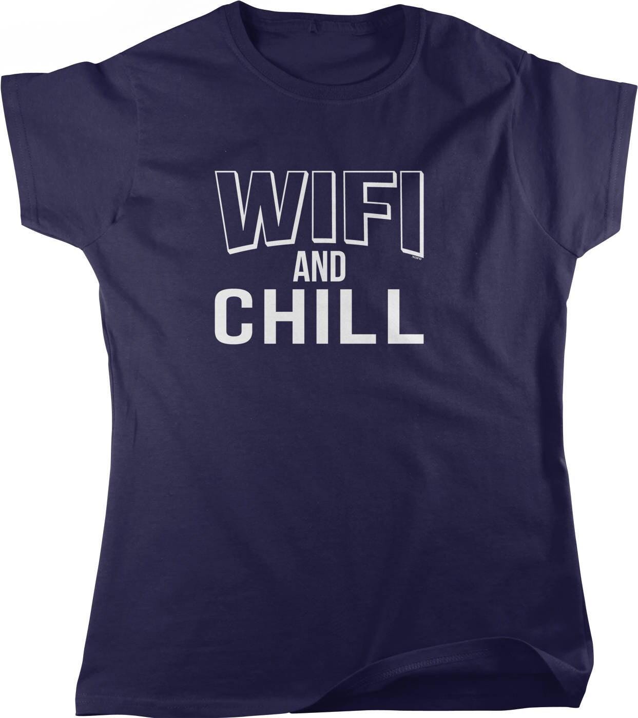 Funny Wifi Shirt - Women's Casual Cotton Graphic Tee | Relaxed Fit, Machine Washable