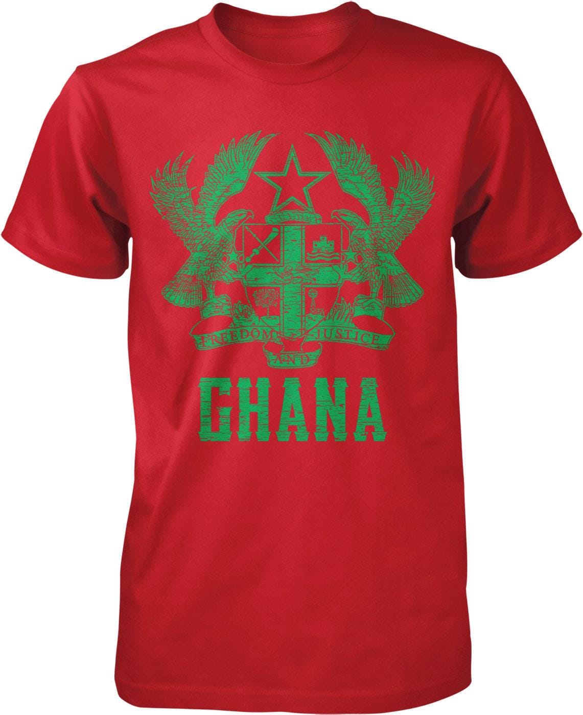 Ghana Men's T-Shirt – African Heritage Shirt | Freedom Justice Tee, Pre-Shrunk Cotton