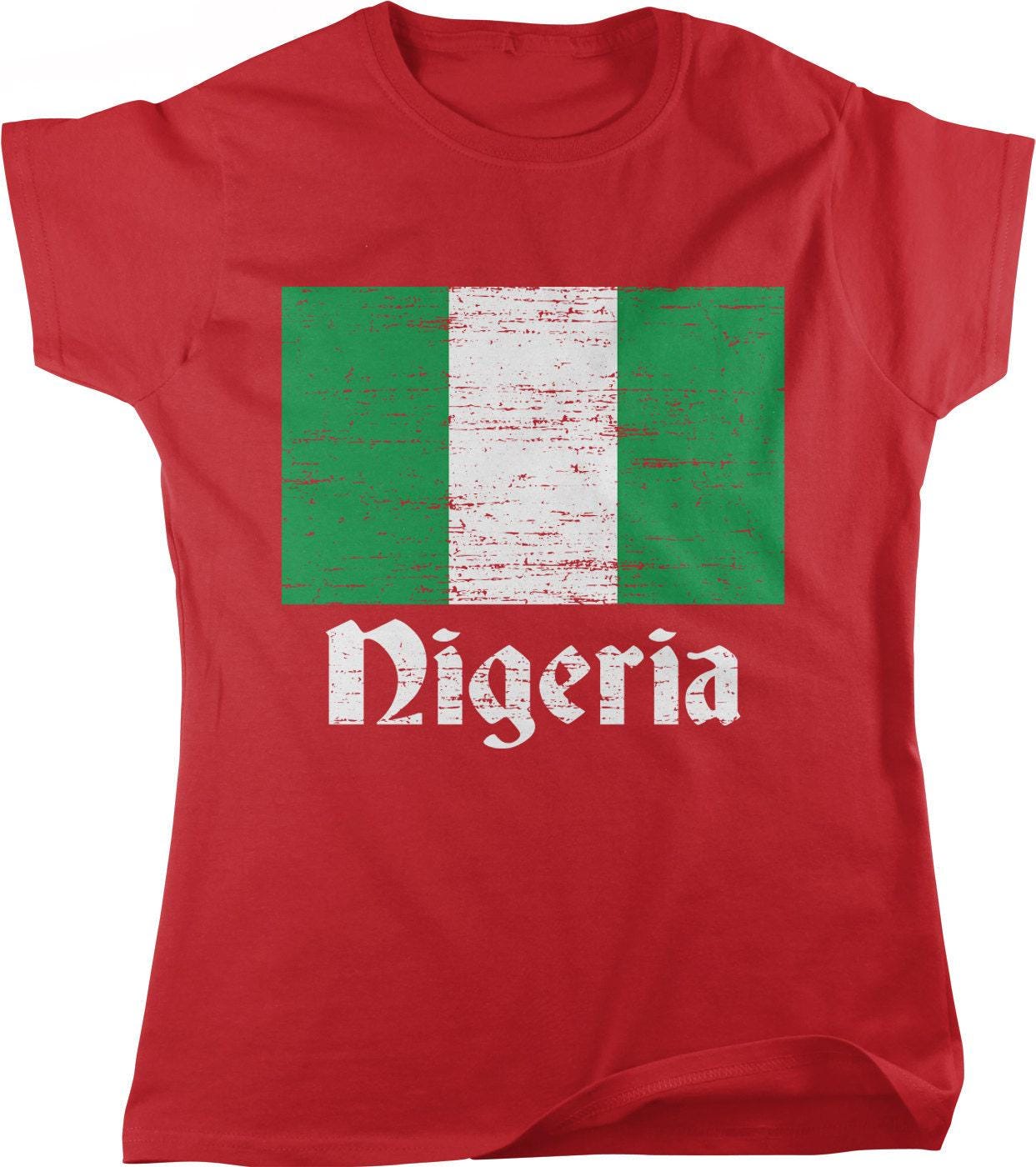 Nigerian Flag Tee - Women's Cotton Shirt | Green & White Full Cut Tee