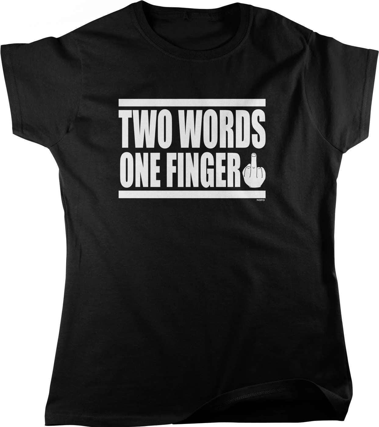 Women's Cotton T-Shirt - Pre Shrunk Cotton One Finger Shirt | Relaxed Fit Tee, Durable Hemmed Sleeves