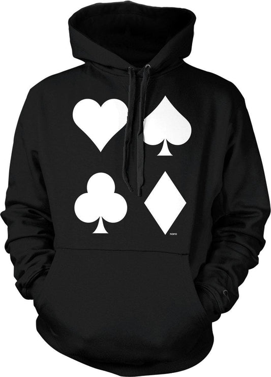 Poker Player Hoodie – Playing Card Hoodie With Pouch Pocket & Adjustable Draw Cord
