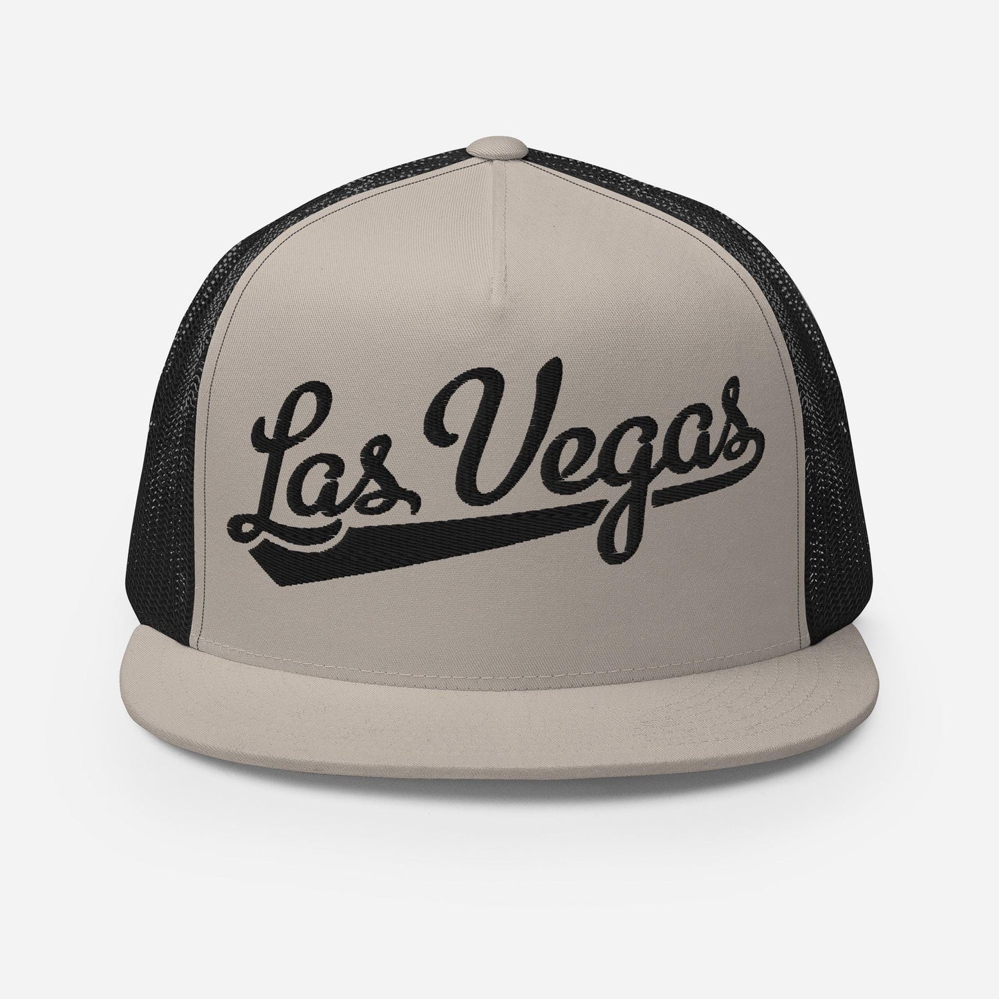 Snapback Trucker Hat – Las Vegas Script Baseball Font Hat with Custom Thread Colors