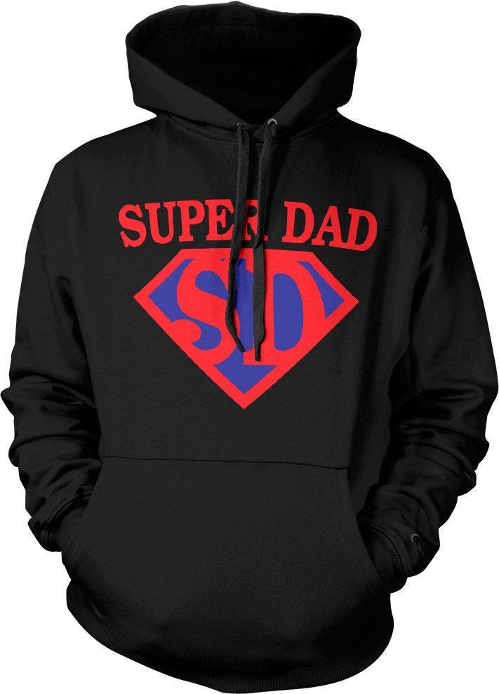 Super Dad Hoodie - Comfortable Mens Hoodie With Double Ply Hood & Pouch Pocket