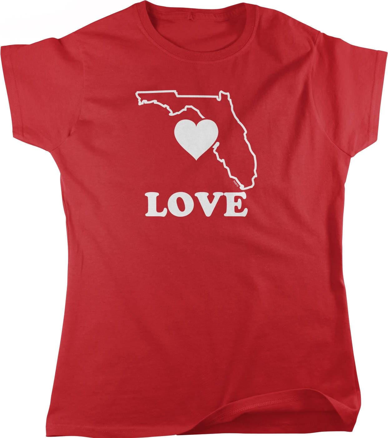 Florida Love T-Shirt - Women's Cotton Tee | Soft Cotton Shirt, Sunshine State Apparel